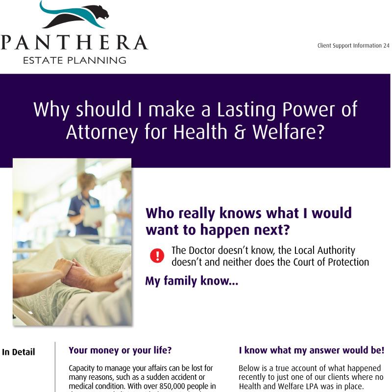 Why should I make a Lasting Power of Attorney for Health & Welfare?