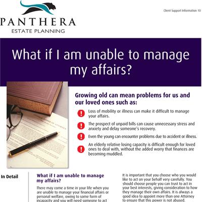 What if I am unable to manage my affairs?