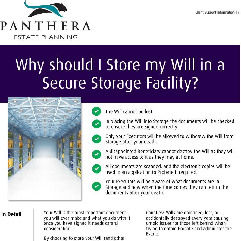 Why should I store my Will in a Secure Storage Facility?